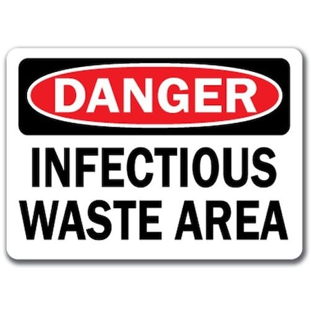 Signmission Safety Sign, 14 in Height, Plastic, Infectious Waste DS-Infectious Waste
